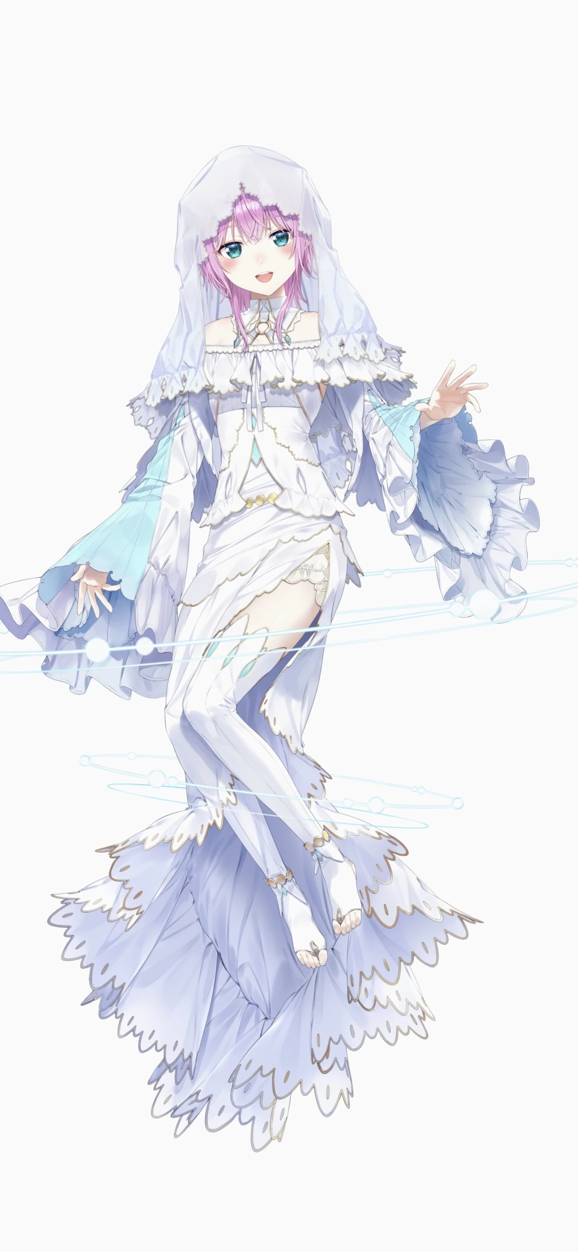 White Dress With Veil