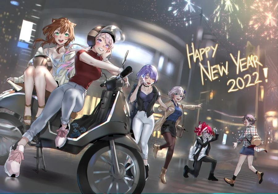 HoloID Happy New Year 2022 Illustration<br>by Hieh