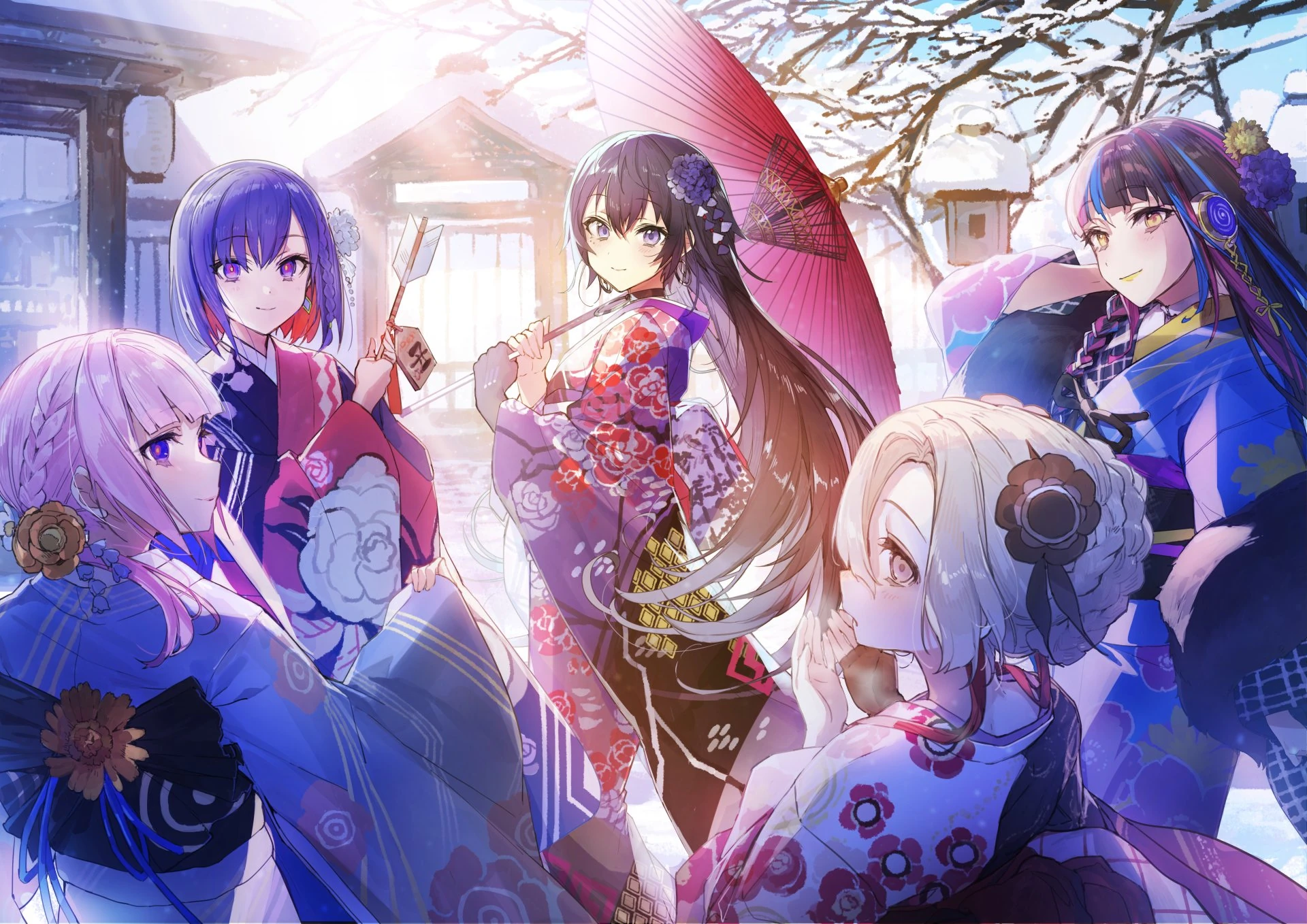 Virtual Witch Phenomenon New Year's Shrine Visit 2021 Illustration<br>by wata