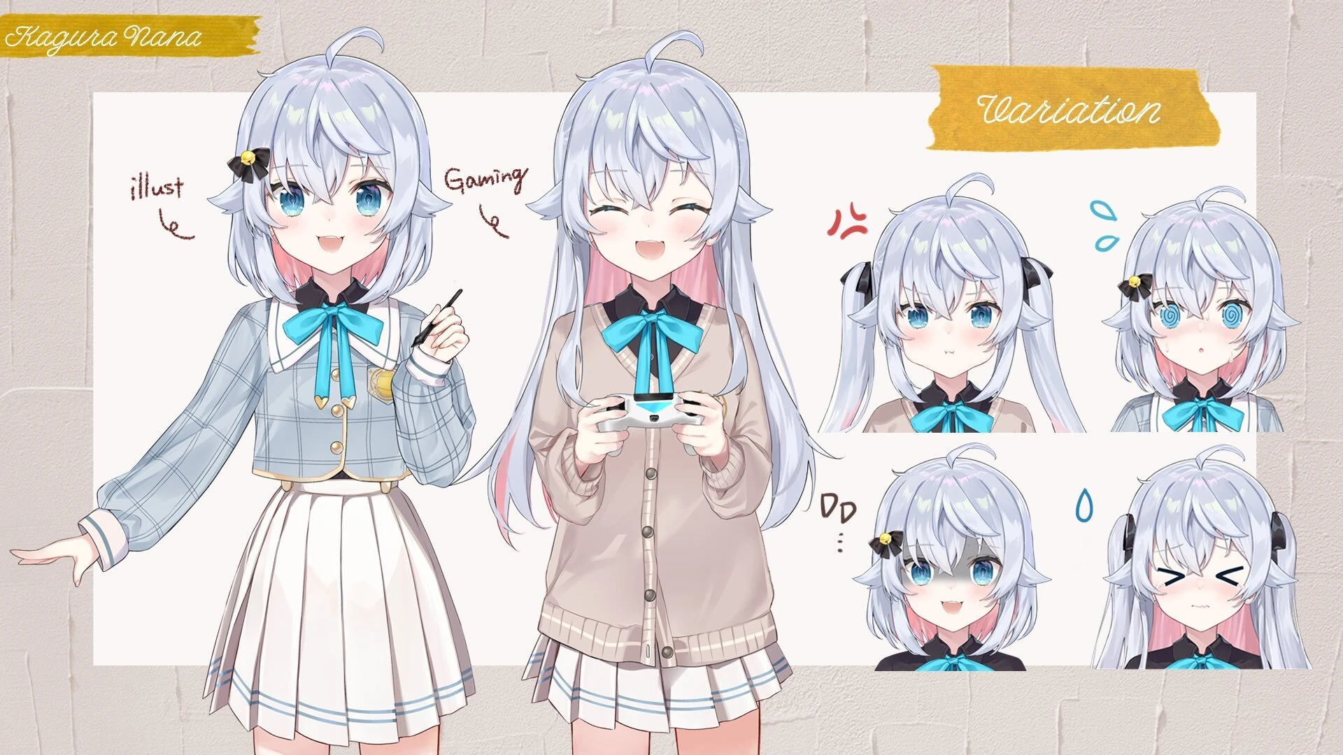Kagura Nana Third Outfit Reference Sheet