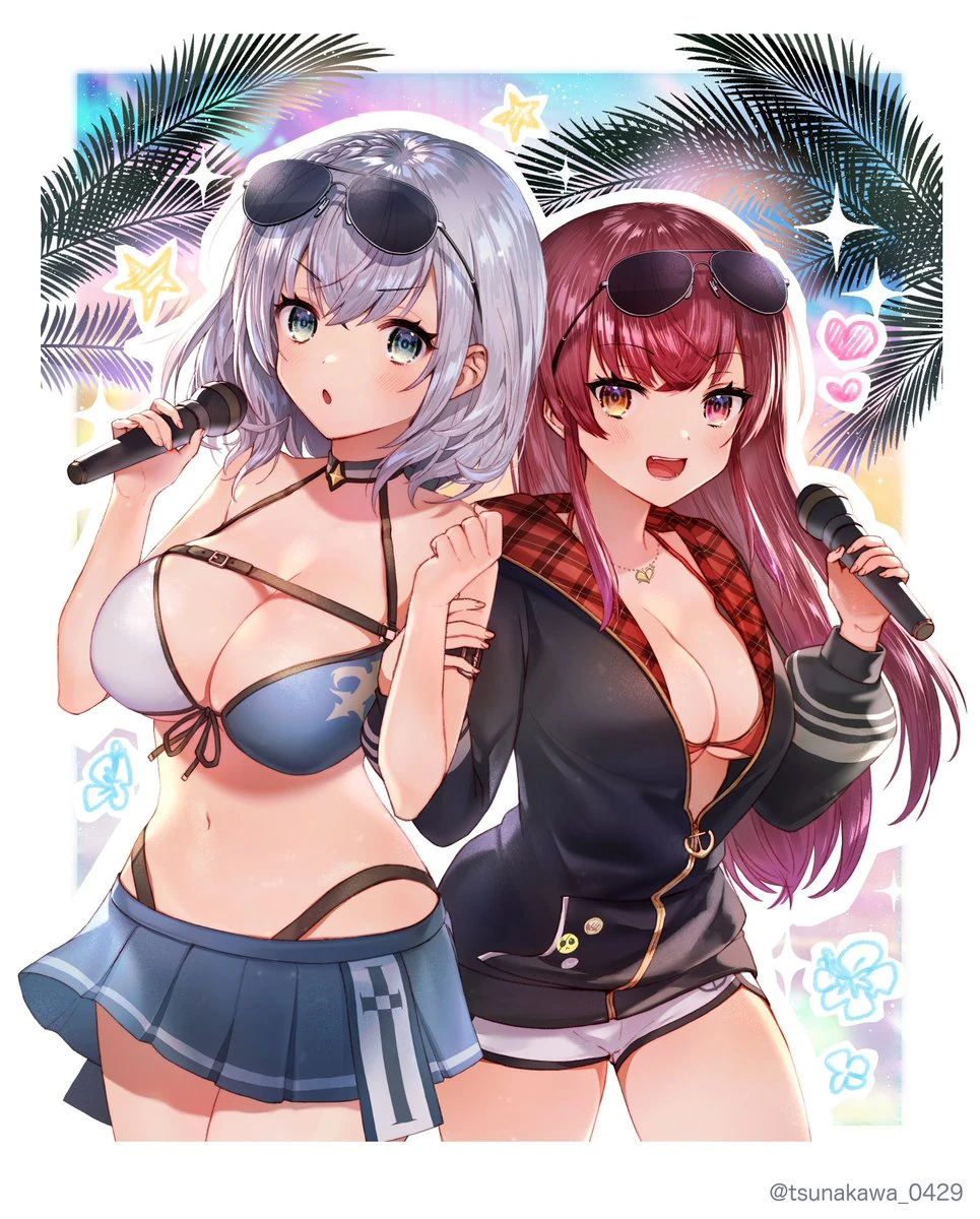 Shirogane Noel and Houshou Marine<br>by Tsunakawa