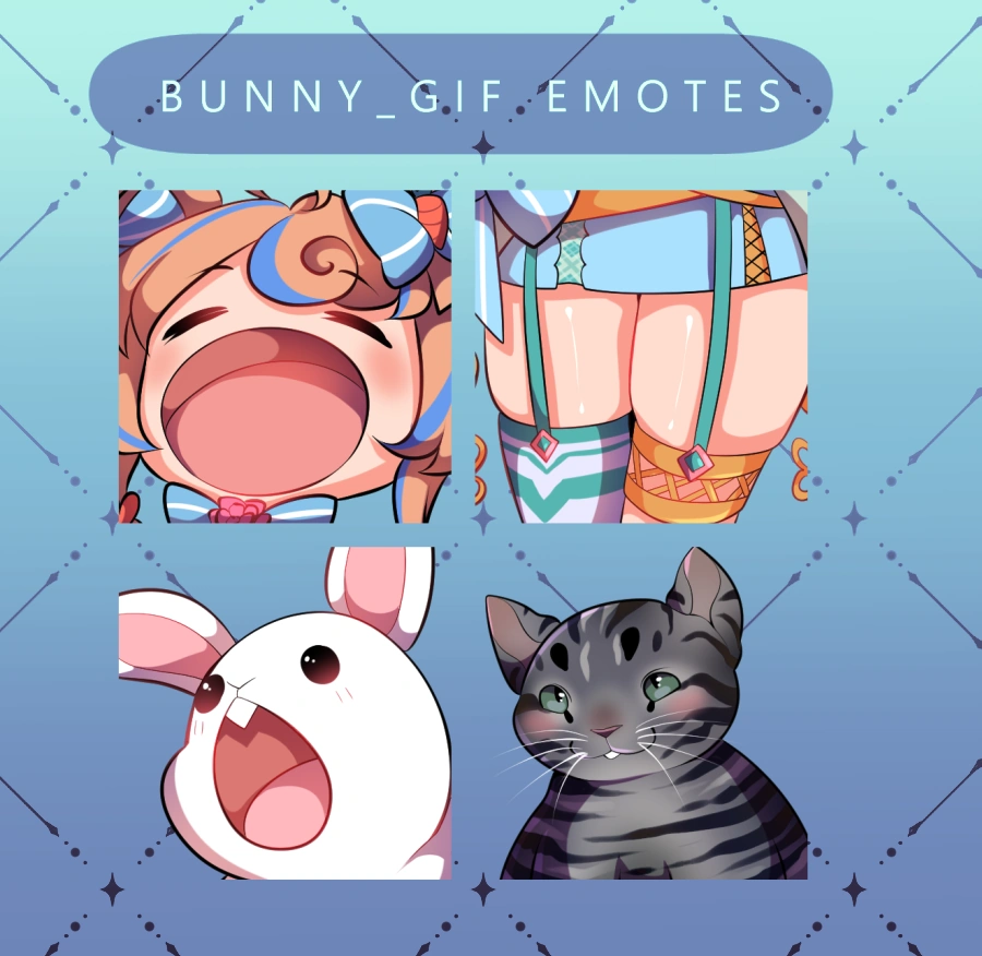 Bunny GIF Emotes 7 by LilythArts