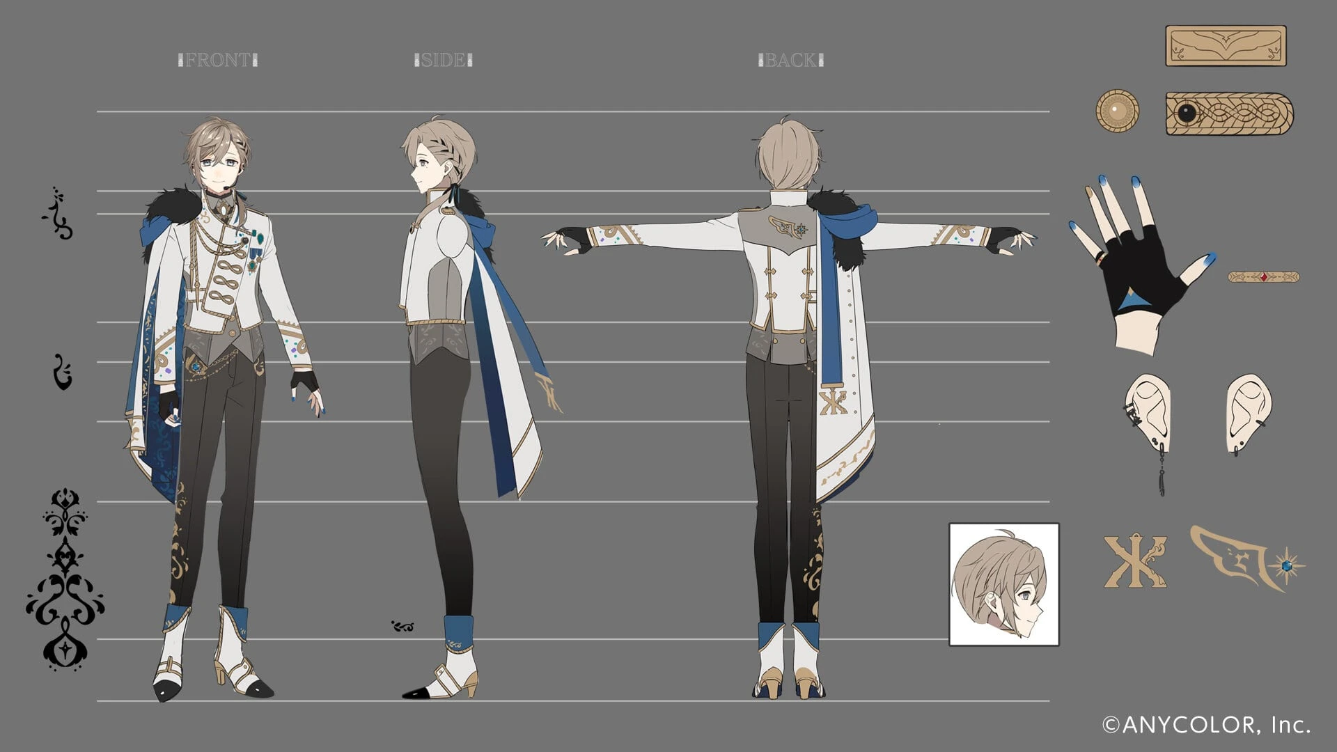 ChroNoiR Matching Stage Outfit (White) Reference Sheet