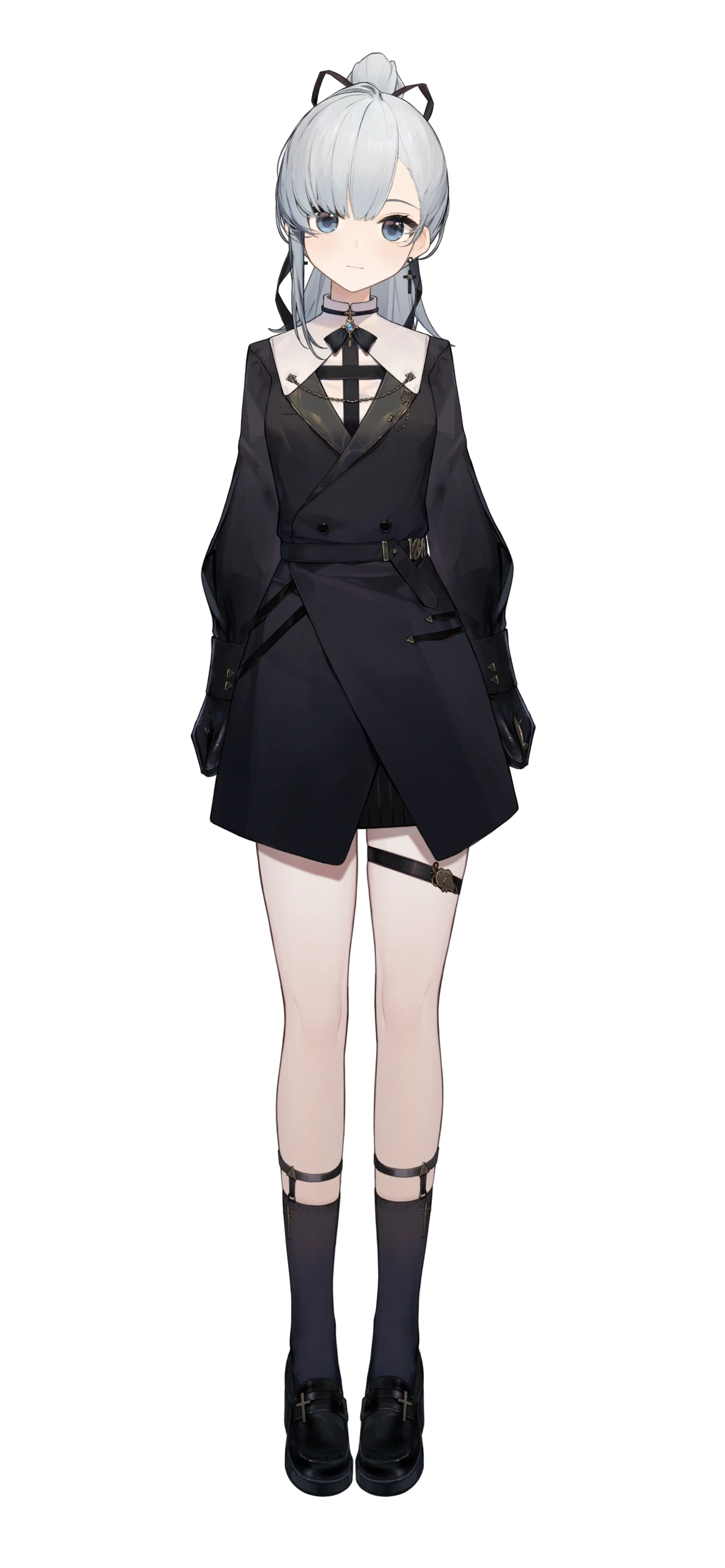 Priest Outfit Without Jacket and With Ponytail Hairstyle