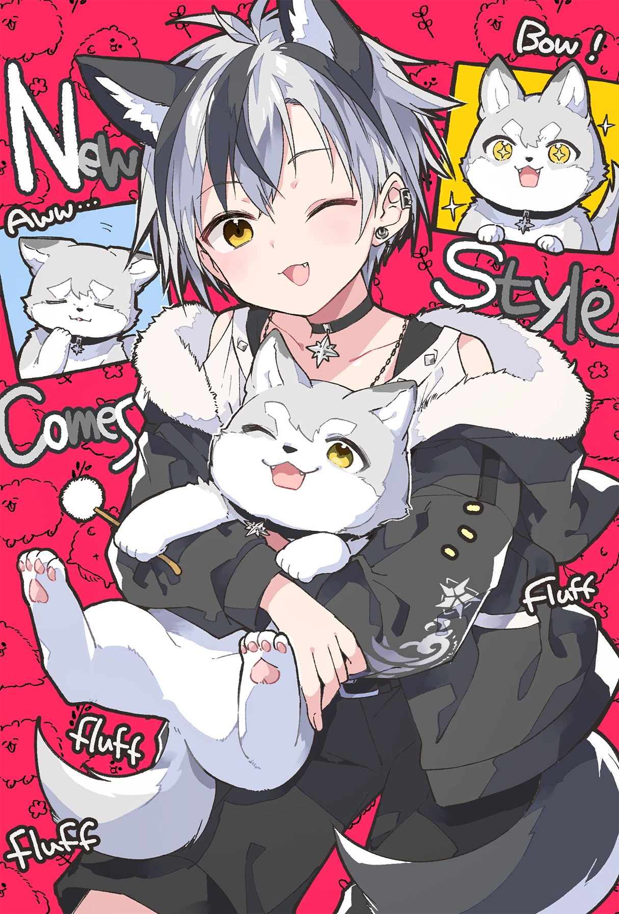 Masaru's Young Silver Wolf Appearance Illustration<br>by Kamiyoshi Rika