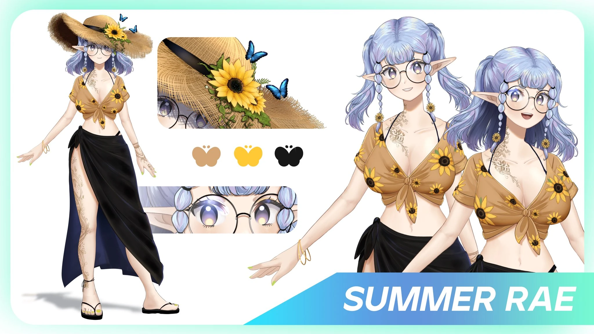 Summer outfit reference sheet