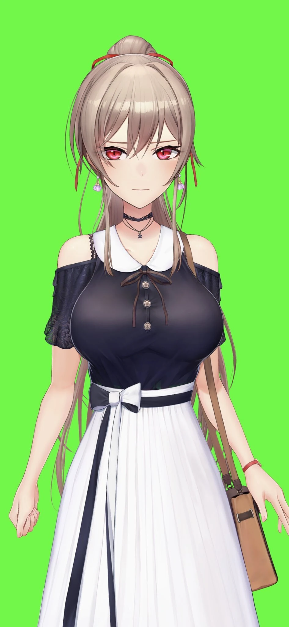 Summer Date Outfit With Ponytail Hairstyle