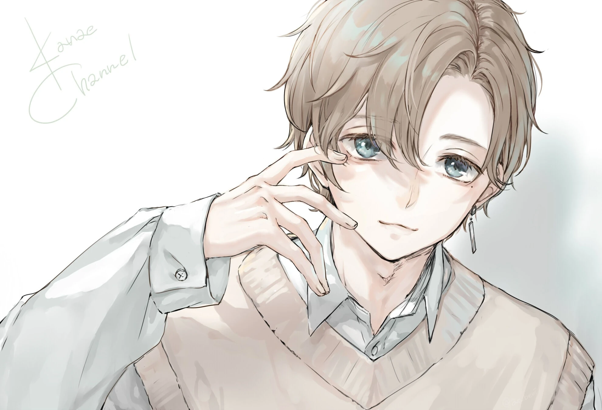 White Casual Outfit and 500,000 Subscribers Illustration by Aotobeni