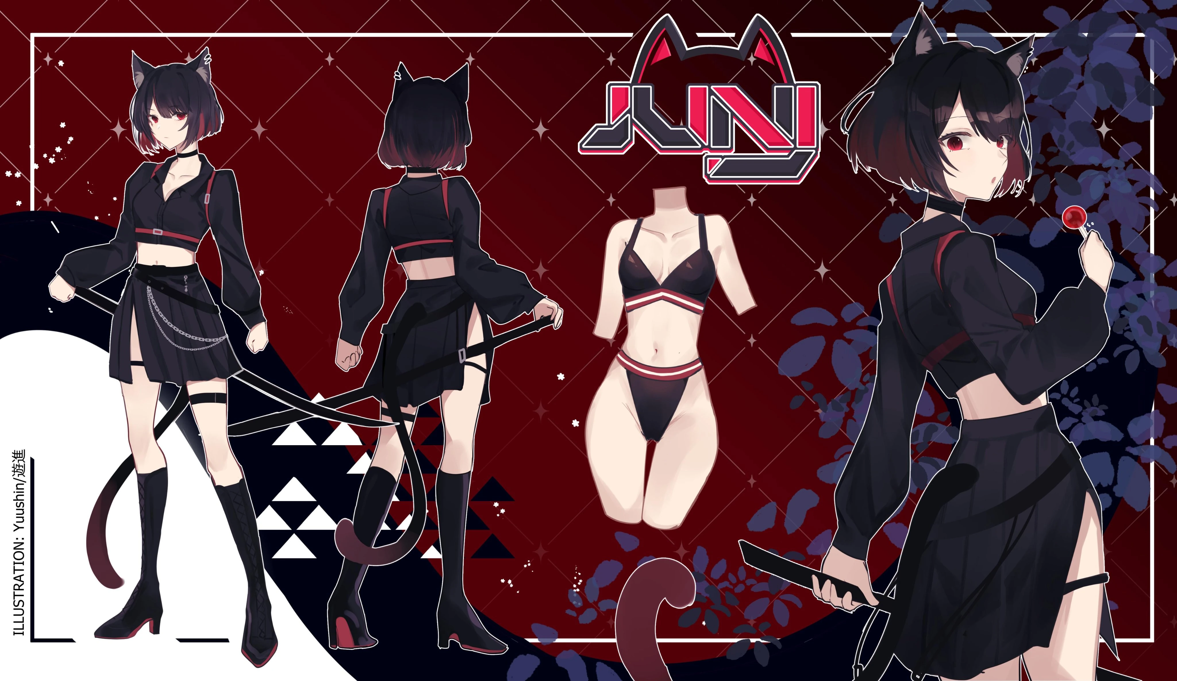 Juniya 2.0 model reference sheet (by PMJin1)