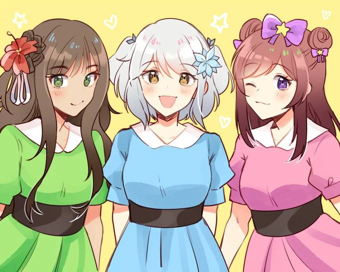 Keao Mokupuni, Lilybelle, and Cherubi<br>(by Erichankun)