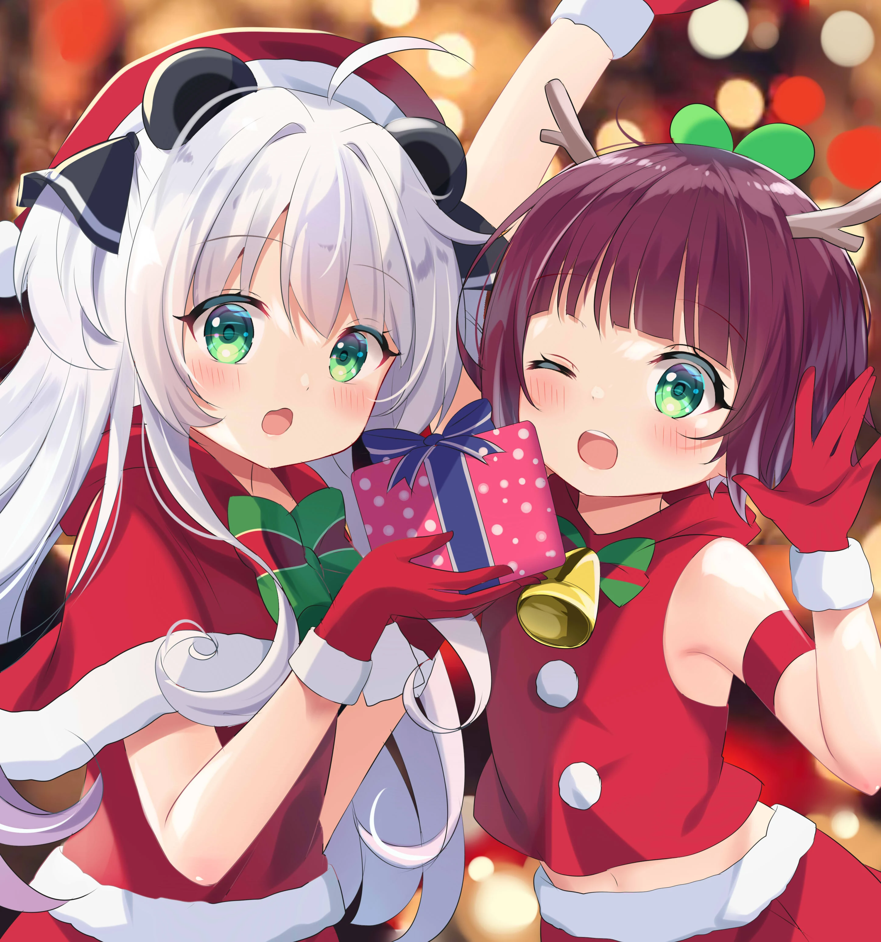Pandaclip and Nagisa Arcinia Christmas 2020 Illustration<br>by Ikazu401
