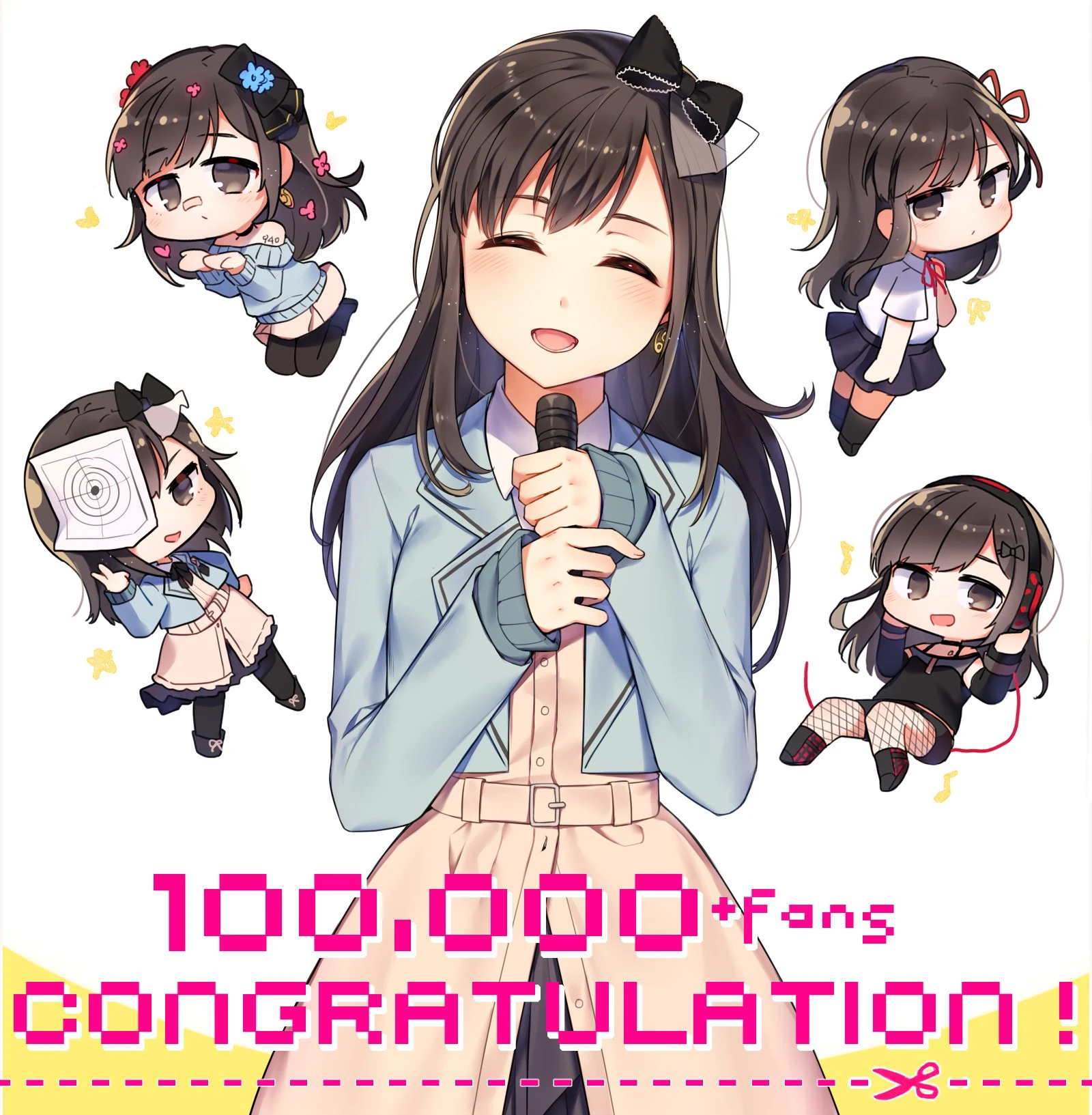 100,000 Subscribers Illustration<br>by [https://x.com/Mono_mon__/status/1088213666044858368 MONO MON]