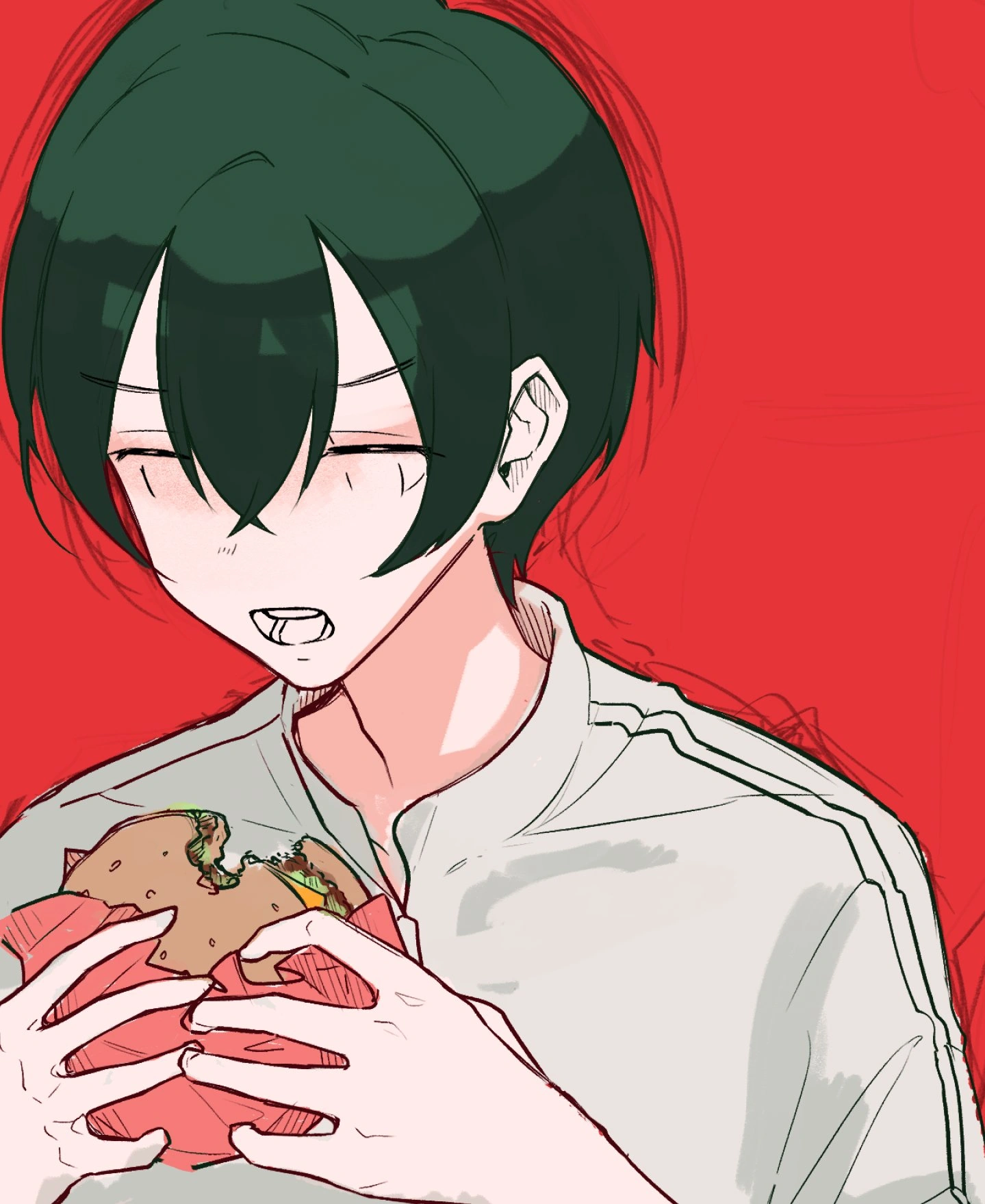 Kaina eating Burger