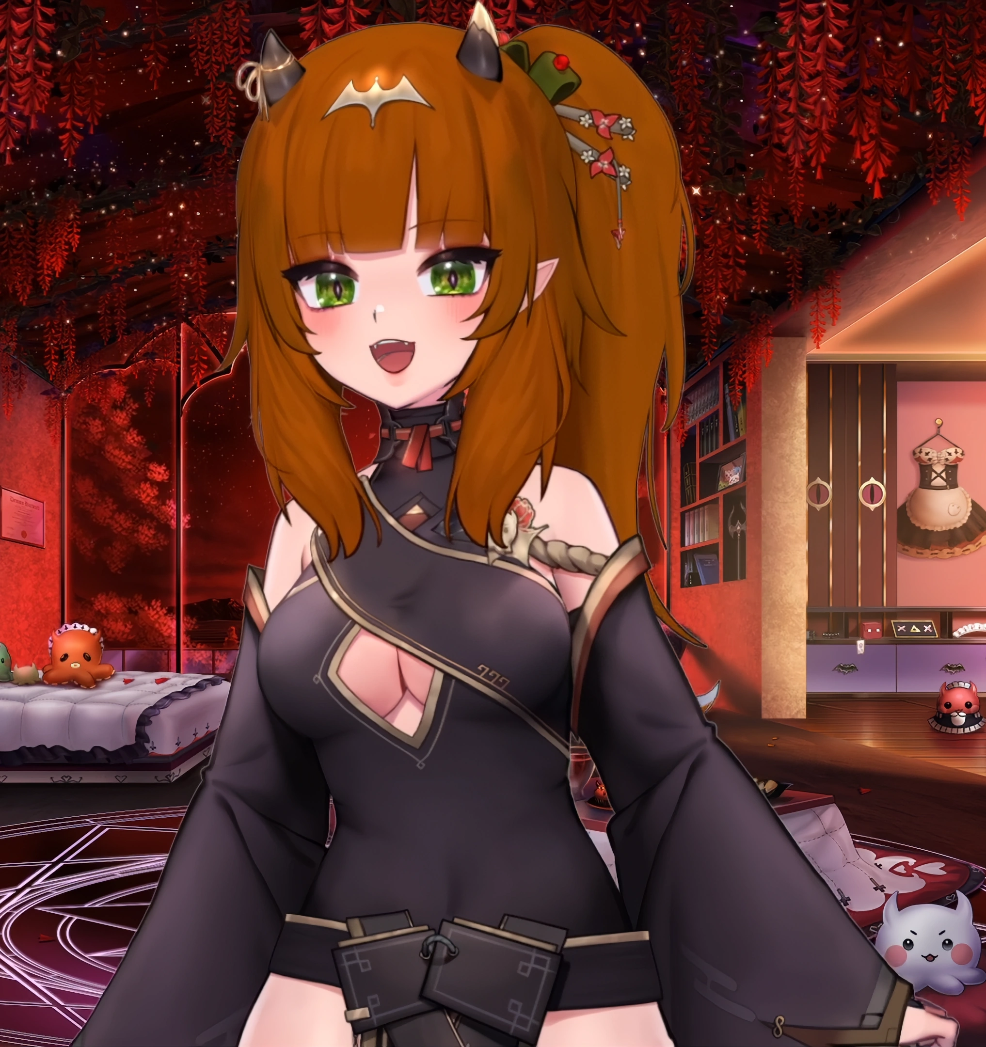 Empress model ginger ponytail