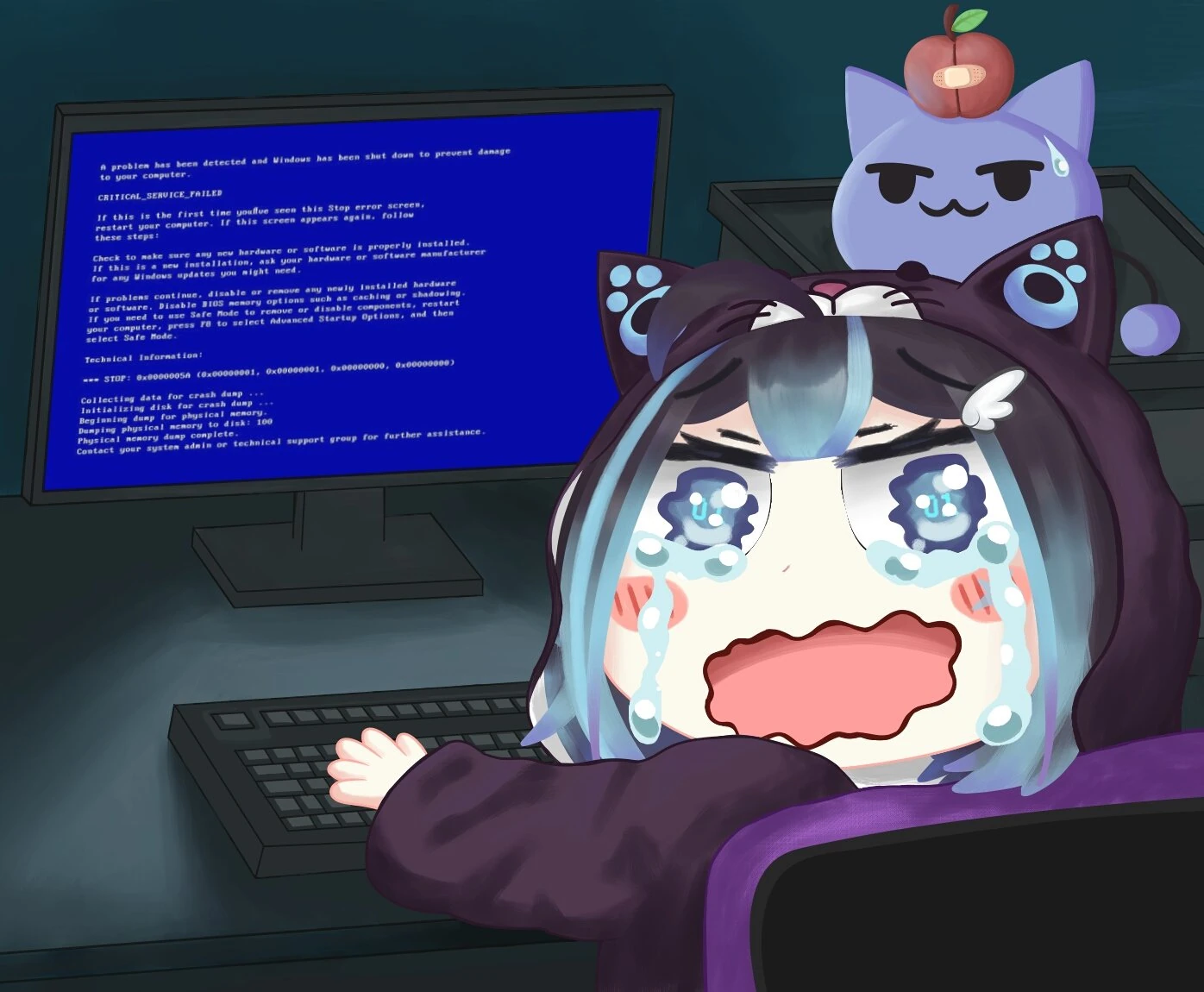 Cyan blue screen by @RigoApple