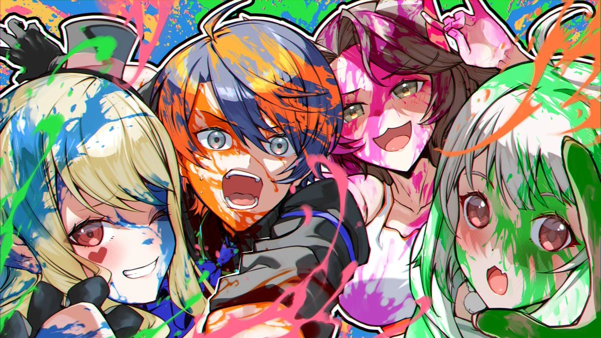Emafuru Kingdom NIJISANJI Splatoon Festival Illustration<br>by KURI