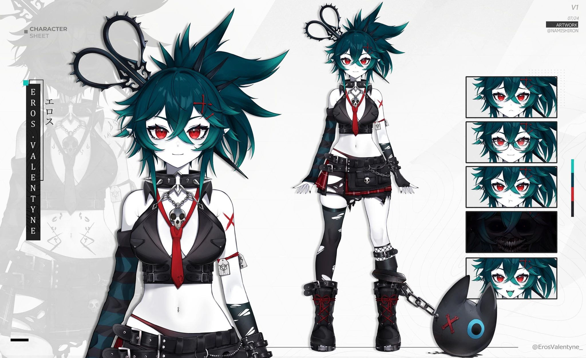 Eros New Live2D Model Reference Sheet by Namishiron