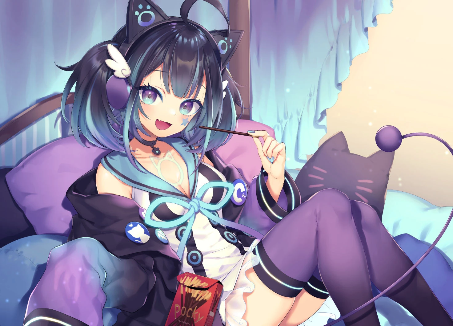 Cyan pocky by 友部キヌコ @kinuk
