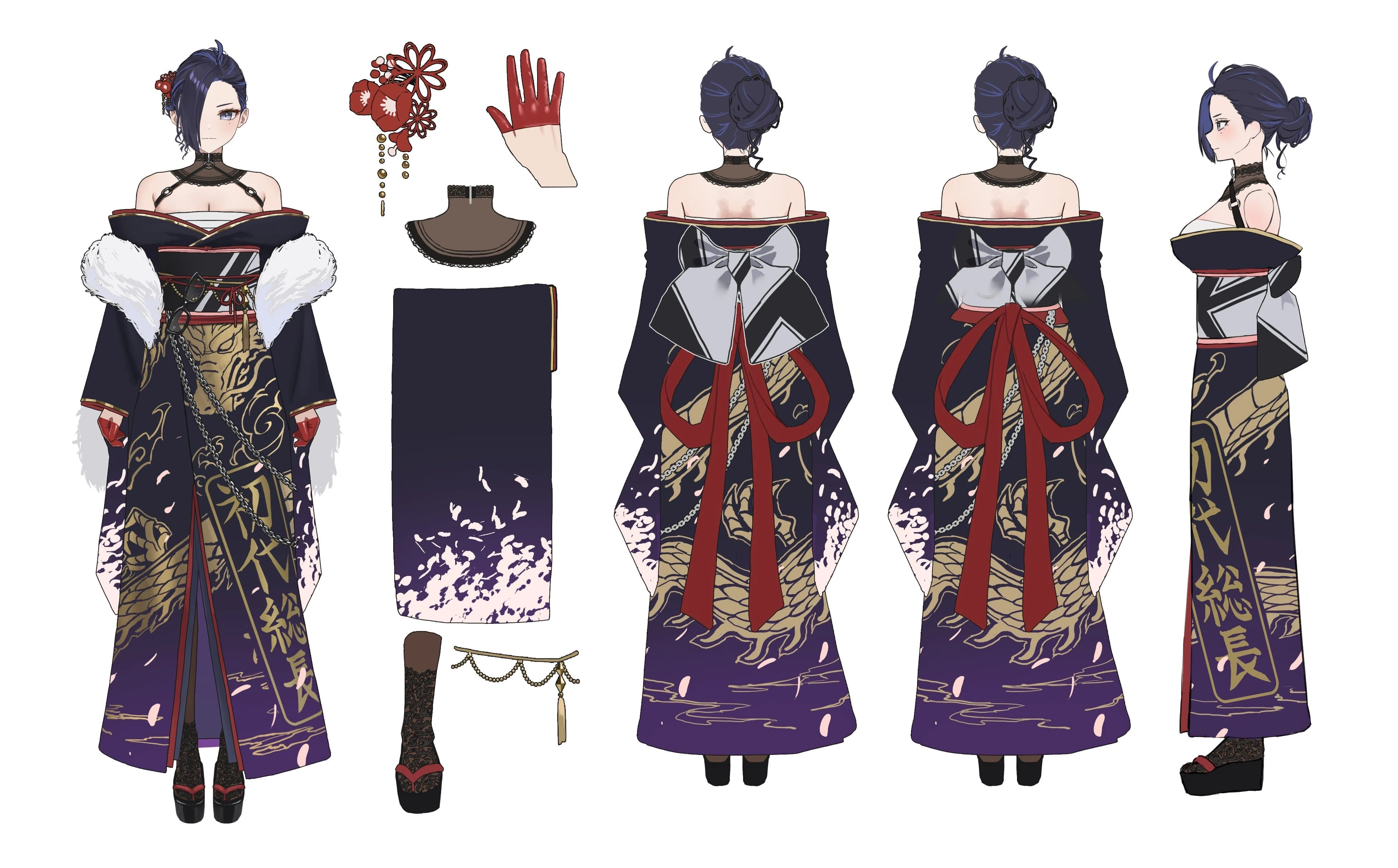 Kimono Reference Sheet by Harakenshi