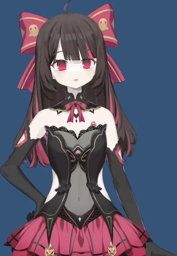 Magical Girl Outfit With Black Hair and Big Ribbon Accessory