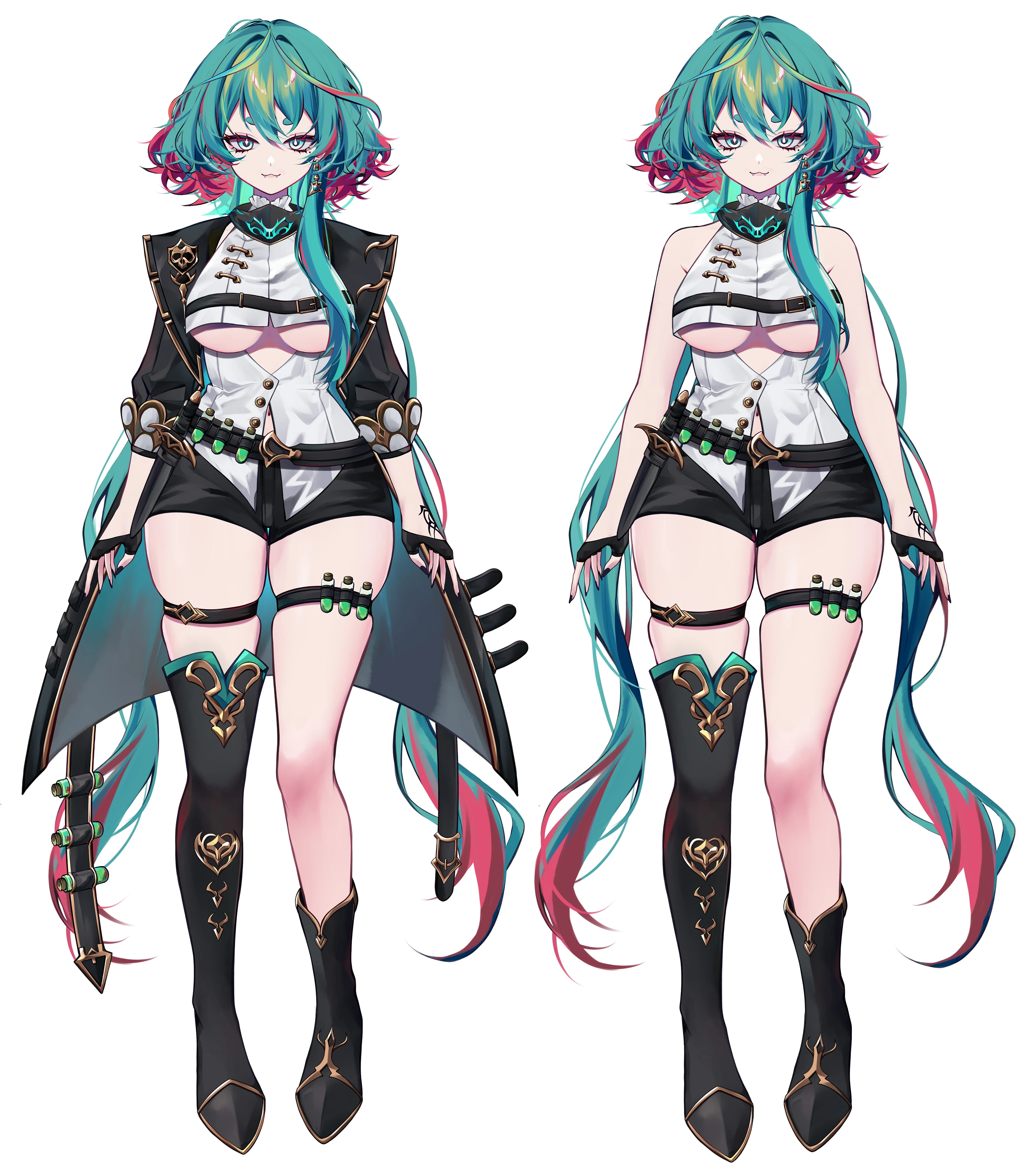 Full body with and without jacket