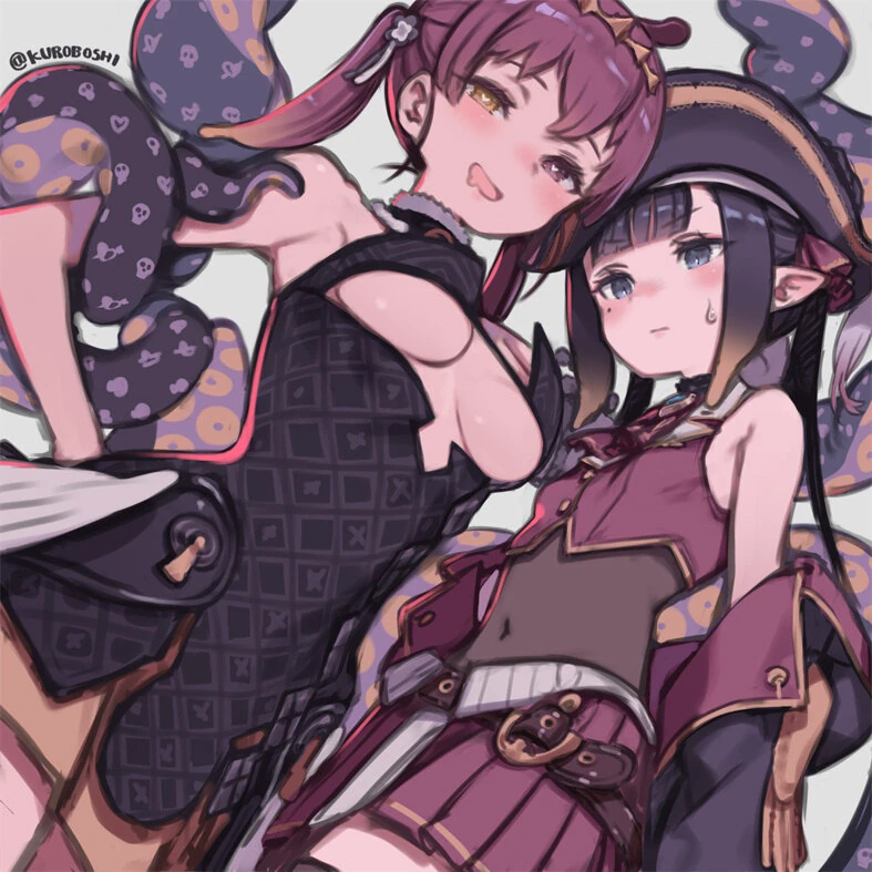 Marine and Ina Outfit Swap<br>by Kuroboshi Kouhaku