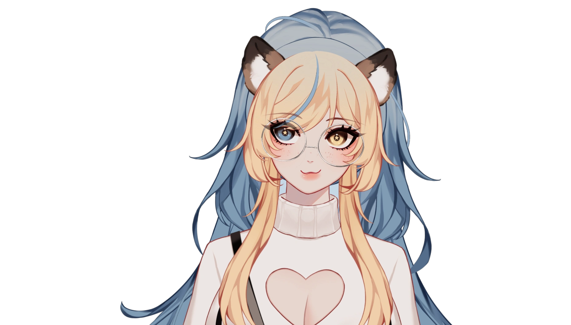 Close-up of Teeny 1.0 with ponytail