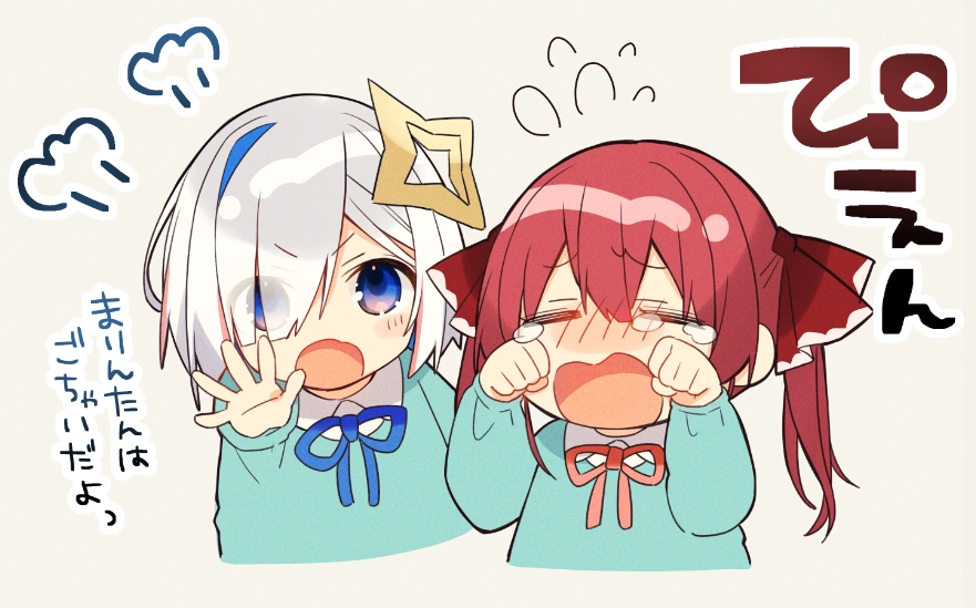 Amane Kanata and Houshou Marine by Oshio