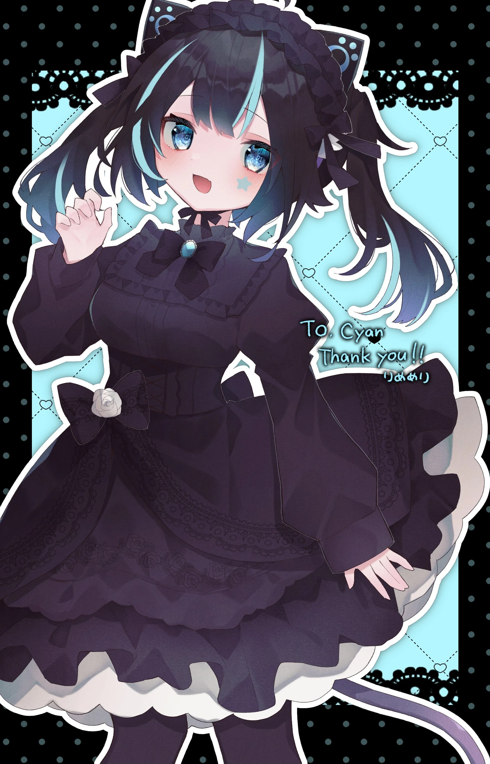 Cyan goth loli by @rmmr_neko21
