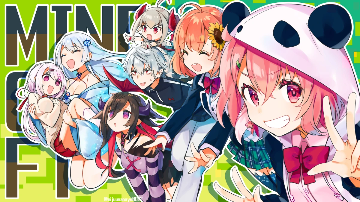 NIJISANJI Gamers Minecraft Illustration<br>by Ninahachi