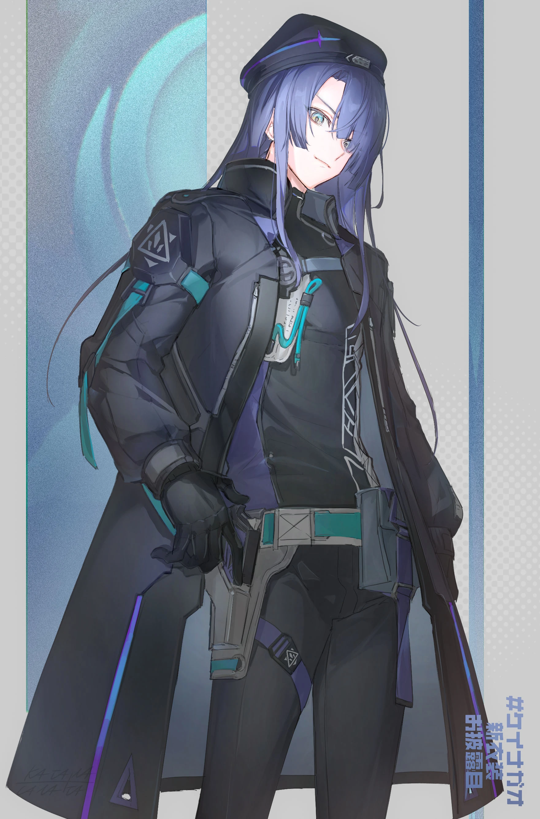 Cyber Military Uniform Outfit Illustration by Katana