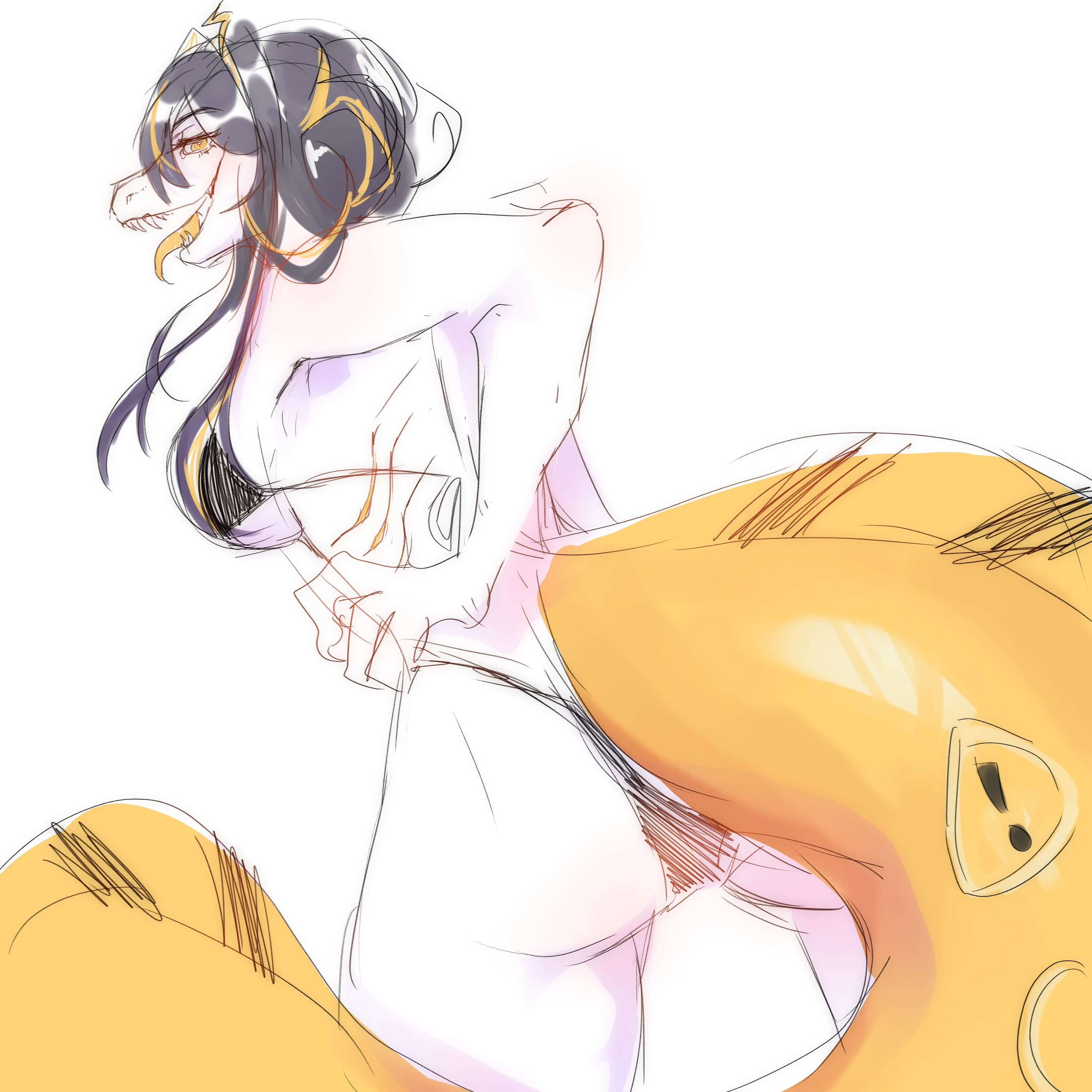 Juna turned into a scaly