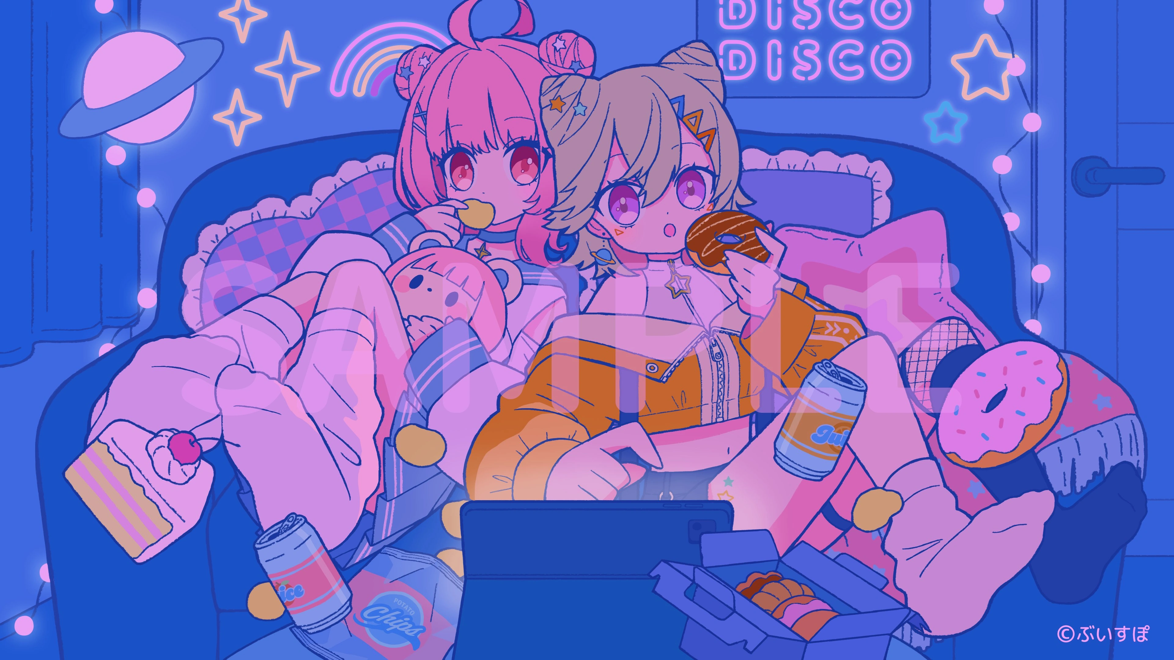 [https://youtu.be/NsgcLBw48gI One Room Disco] Cover Illustration<br>by [https://x.com/happi_illust/status/1855565189414080577 happy]
