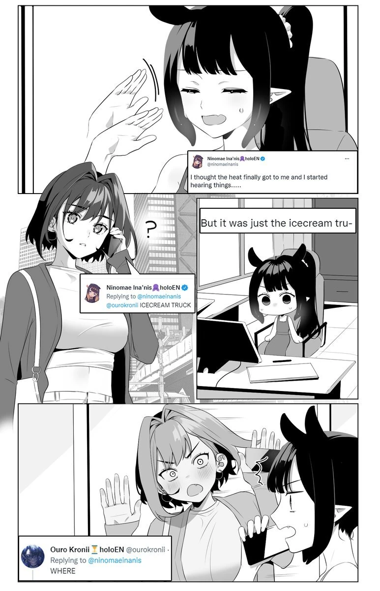 Ina and Kronii Comic<br>by Hieh