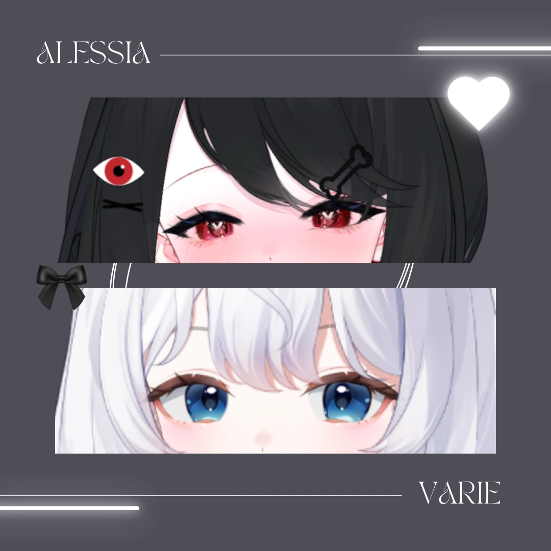 Promotional material for the Haiiro Girls with Alessia (top) and Varie (bottom).