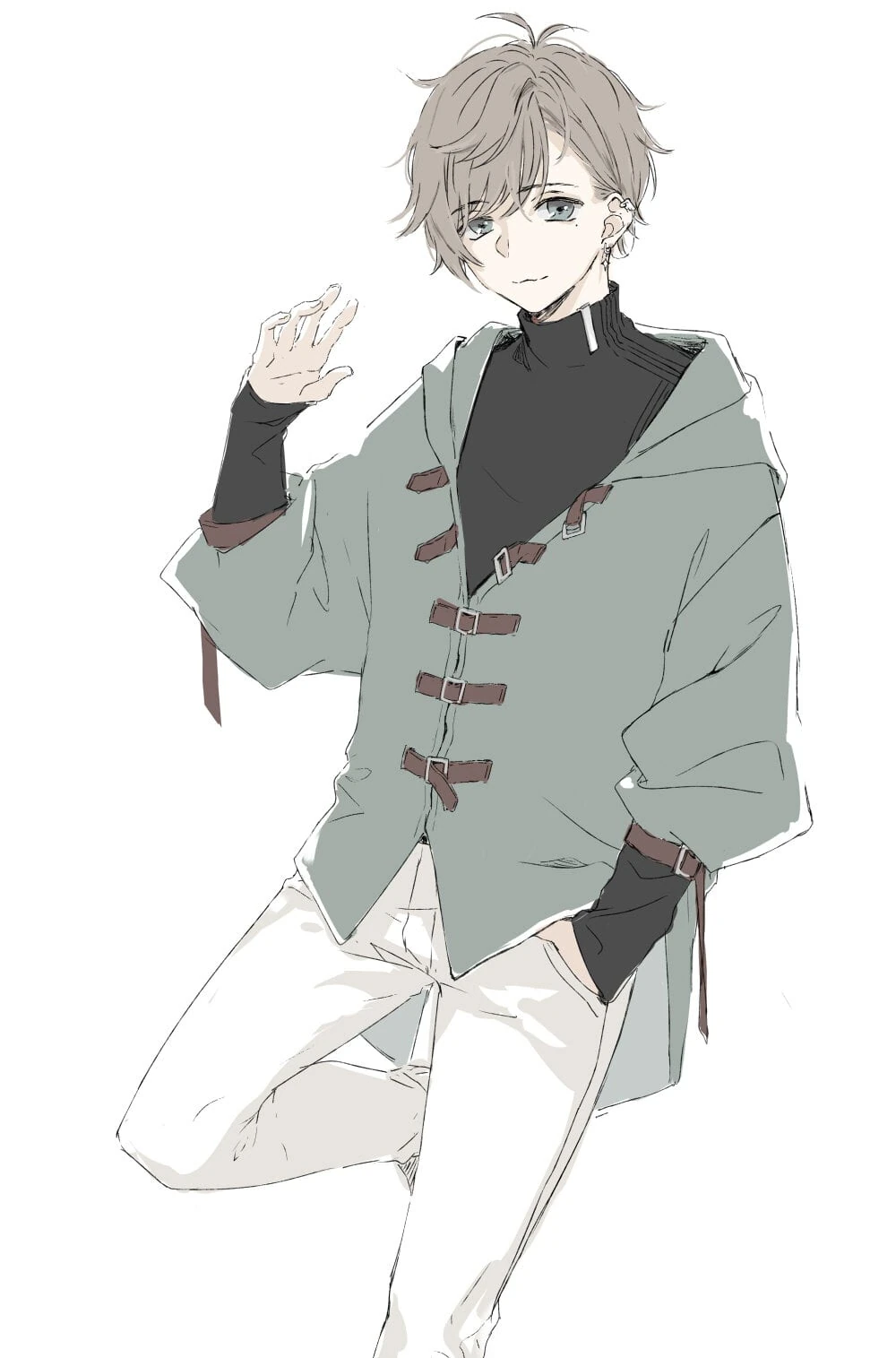 Poncho Hoodie Outfit Illustration<br>by Aotobeni