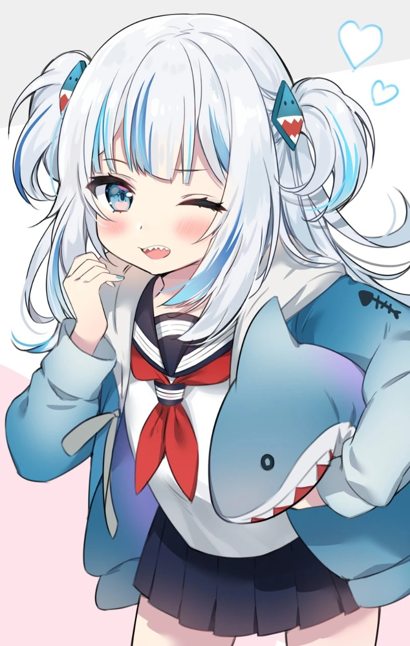 Gawr Gura in School Uniform