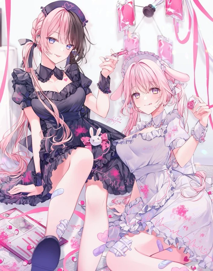 Tachibana Hinano and [[Tomomo Mimiko]] Halloween 2023 Illustration<br>by [https://twitter.com/taya_oco/status/1719006697417834552 TAYA]