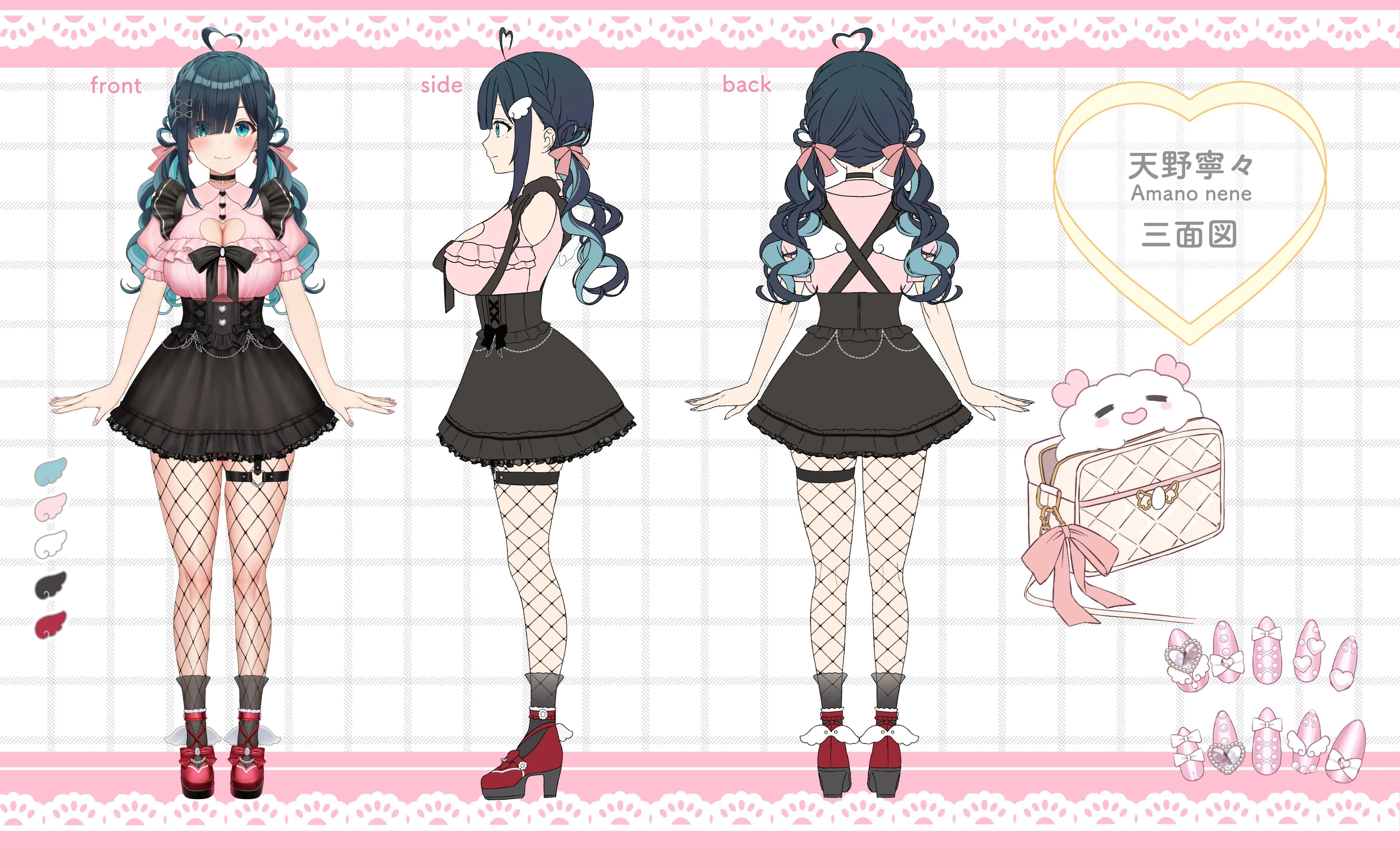 3.0 Jirai Kei short sleeves outfit (Legacy) reference sheet<br>by Yayoimaka