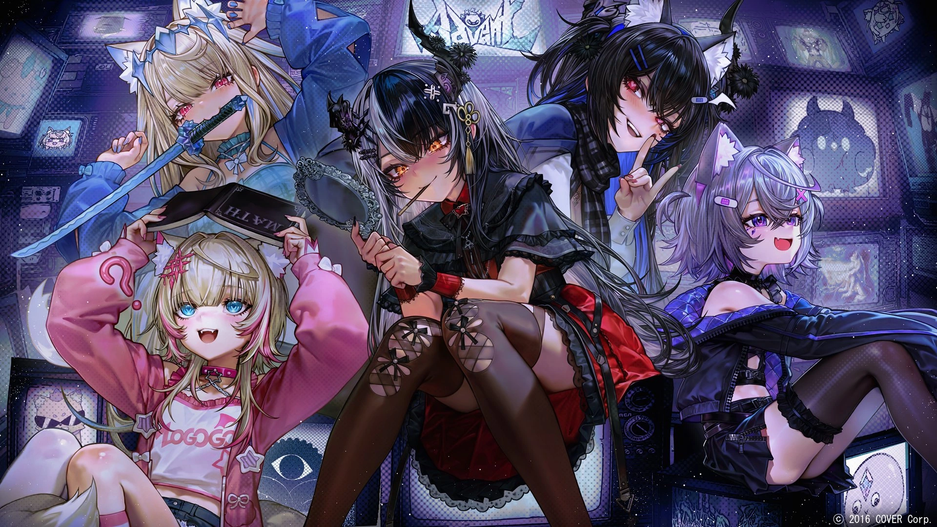 hololive English -Advent- Hairstyle Swap Illustration<br>by NEKOYA