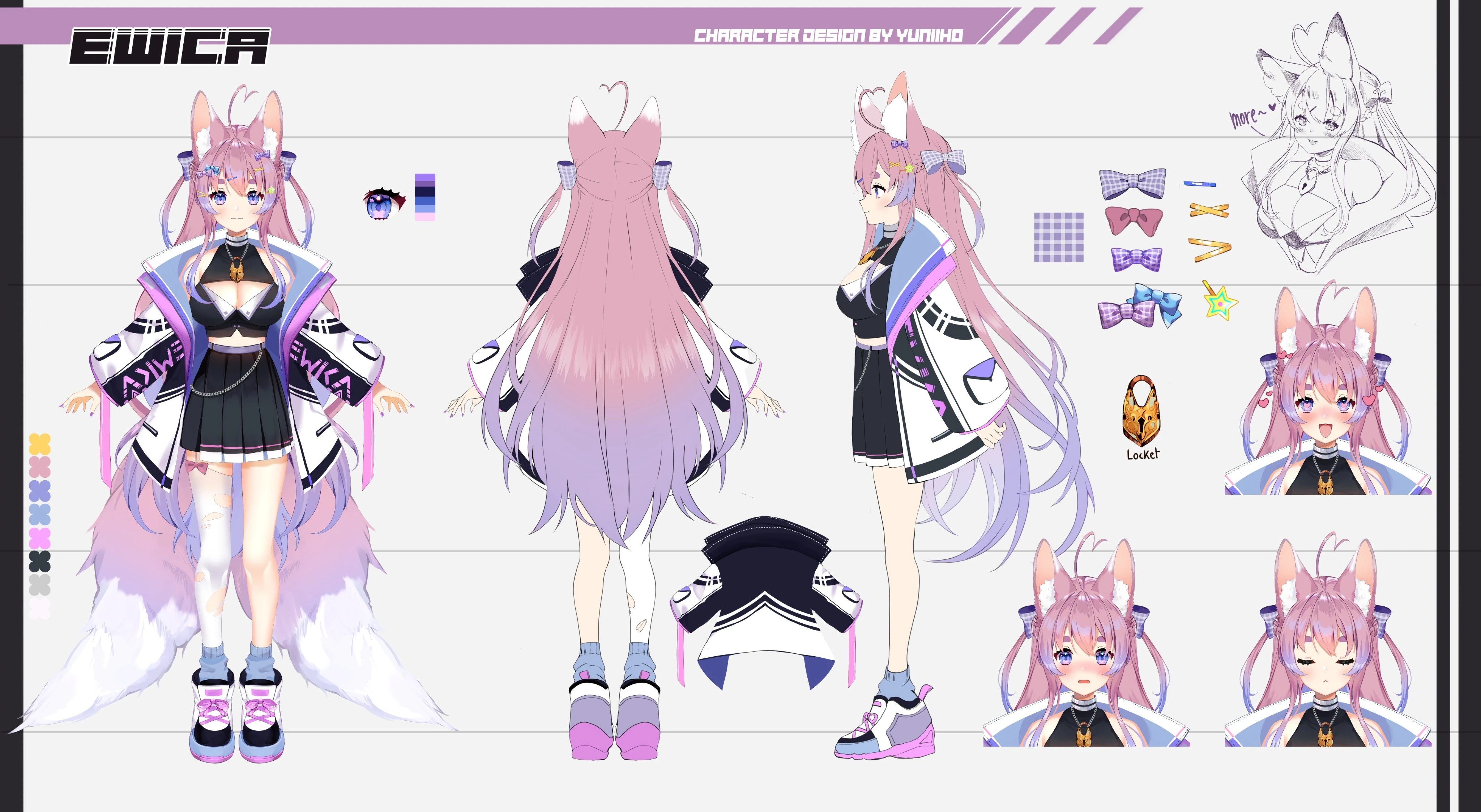 Ewica Fox Girl Character Sheet<br>by Yuniiho
