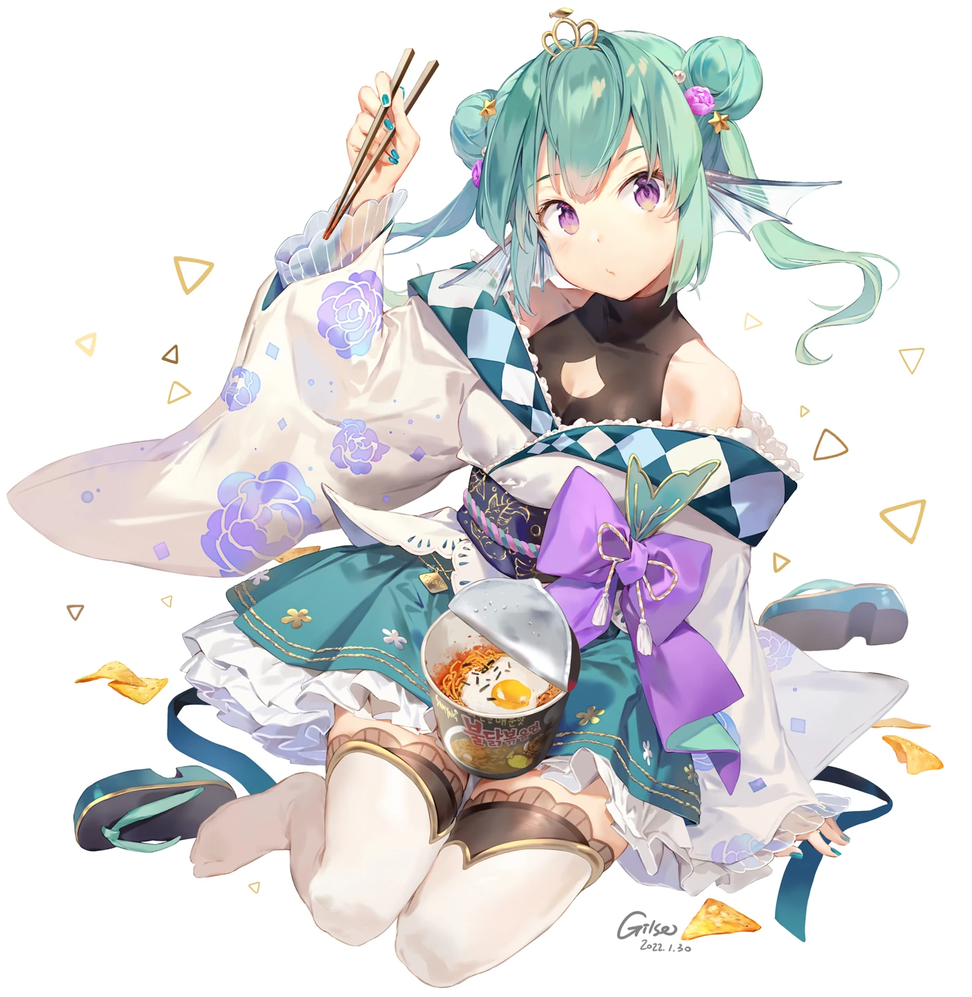 LazuLight New Year Kimono Illustration by Gilse