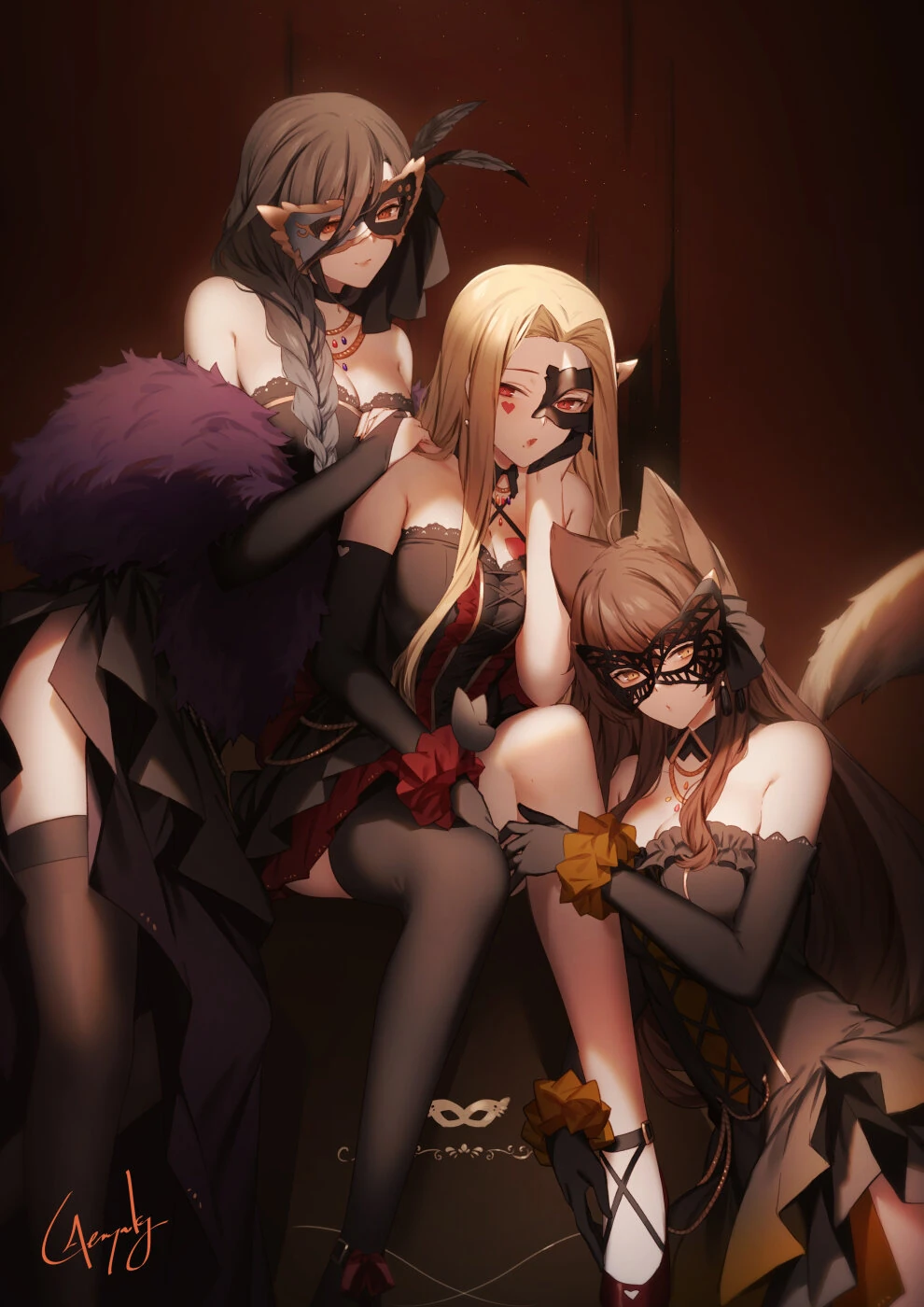 Hyakuki Masquerade Illustration<br>by Genyaki
