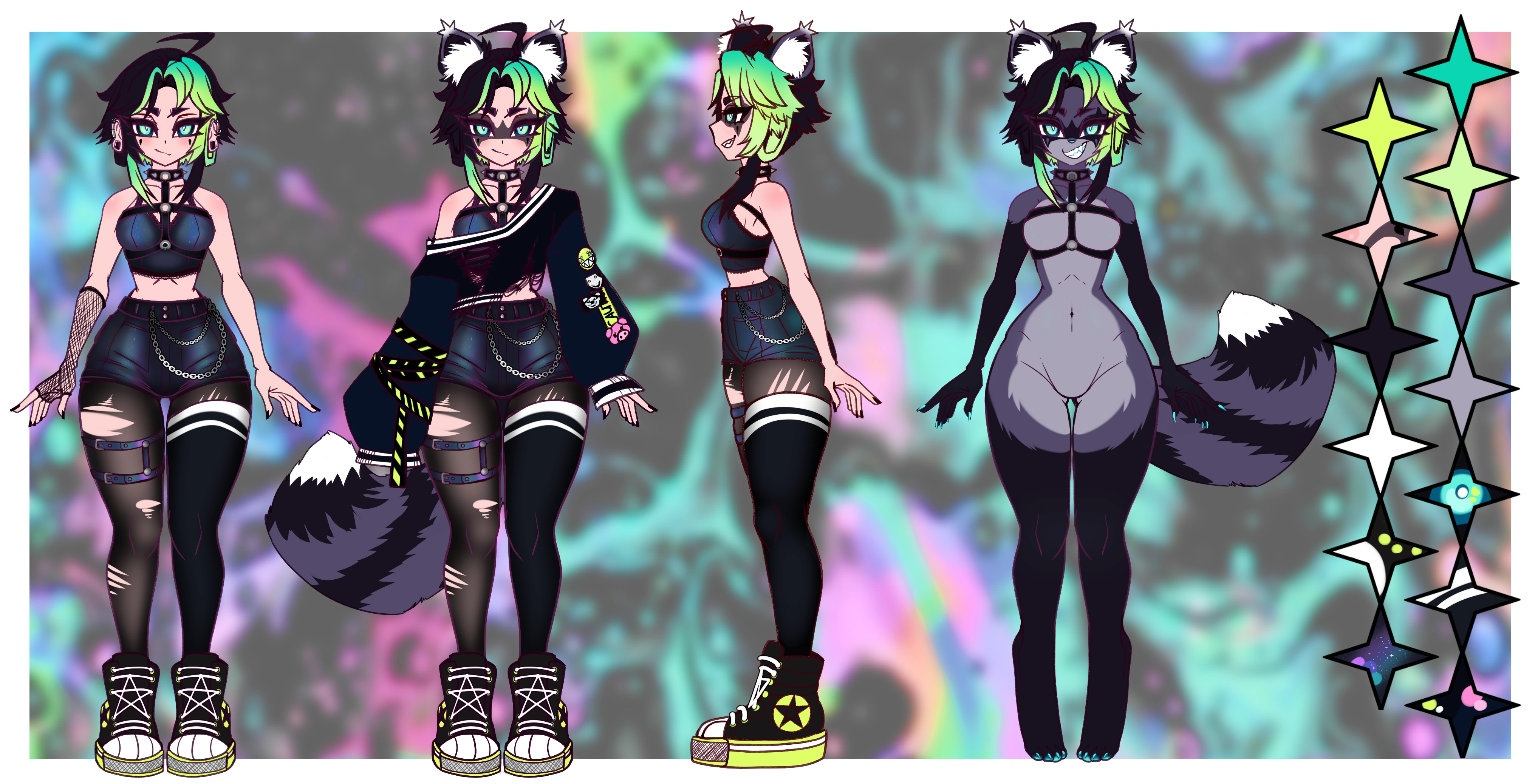 Gaki's current ref (showing her multiple forms)