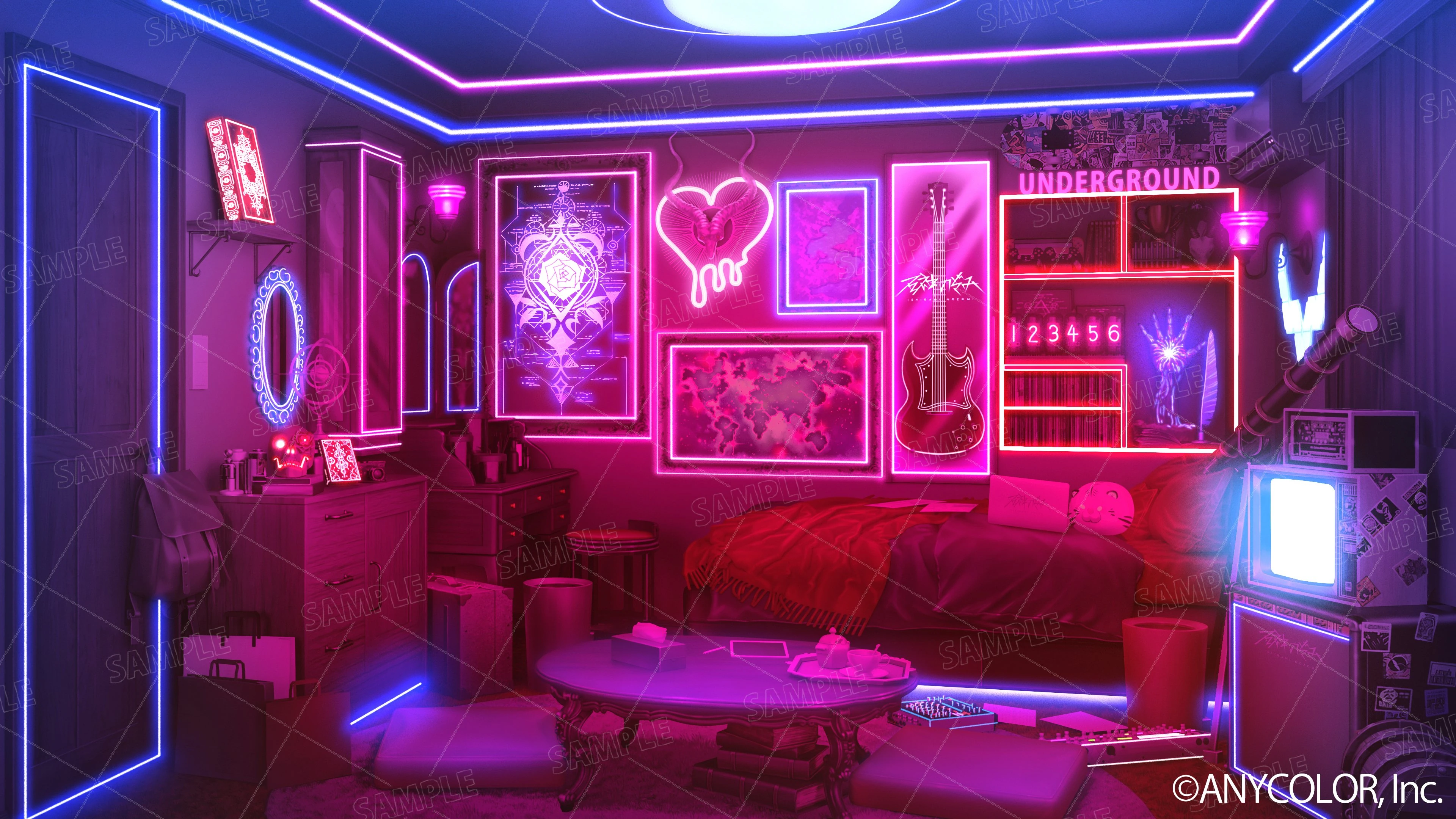 Room Background With LED Lights by Color Creation