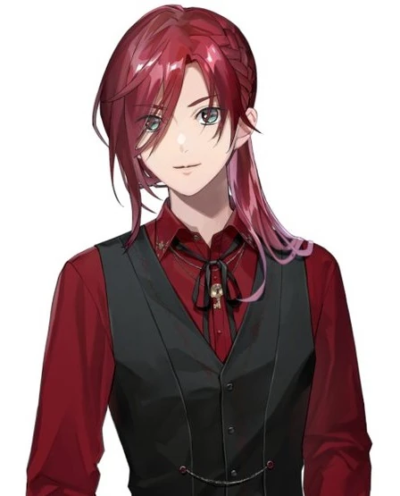 Suit With Braided Ponytail and Without Jacket