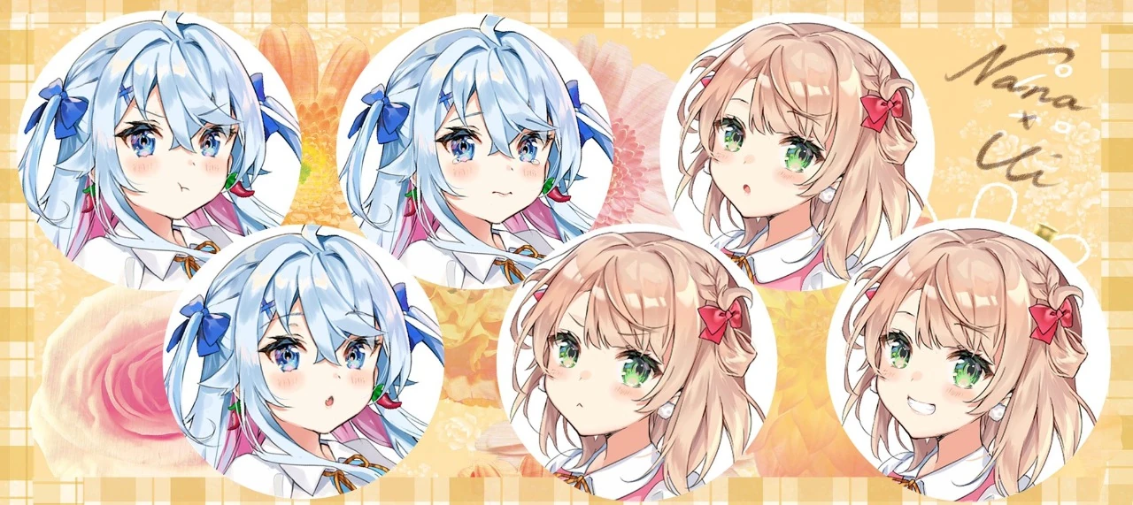 Kagura Nana and Shigure Ui "Kawaii make MY day!" Illustration<br>by Kagura Nana