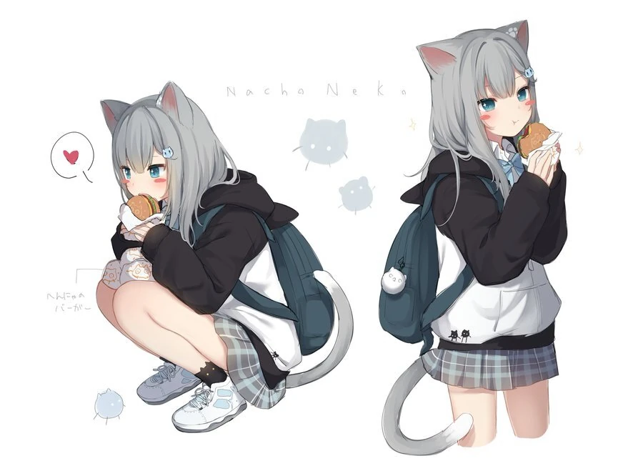Nachoneko Eating Burger