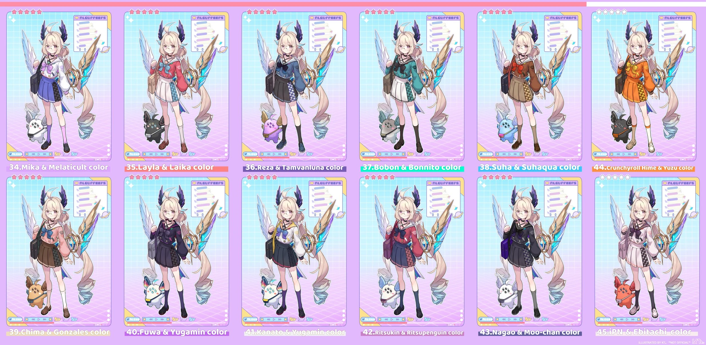Color themes: NIJISANJI, Crunchyroll-Hime, iPN