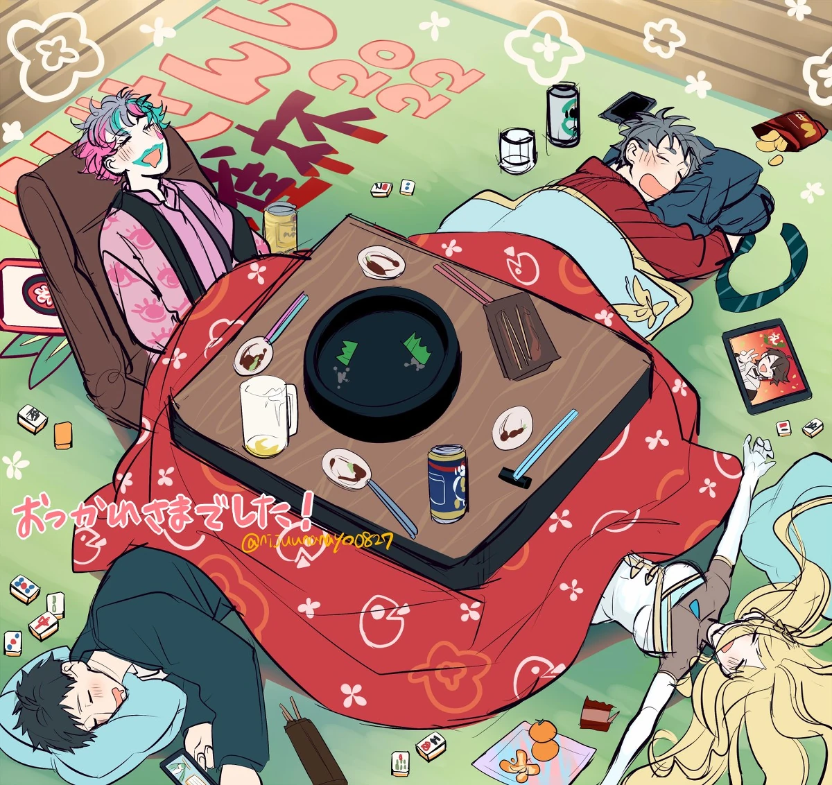 New Year! NIJISANJI Mahjong Cup 2022 Illustration<br>by Ninahachi